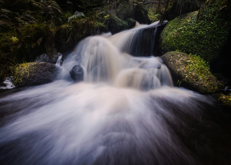 a long exposure po of a waterfall on a river