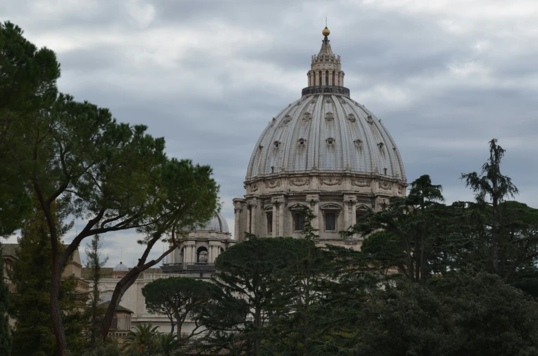 the dome of the large church has some decorations on it