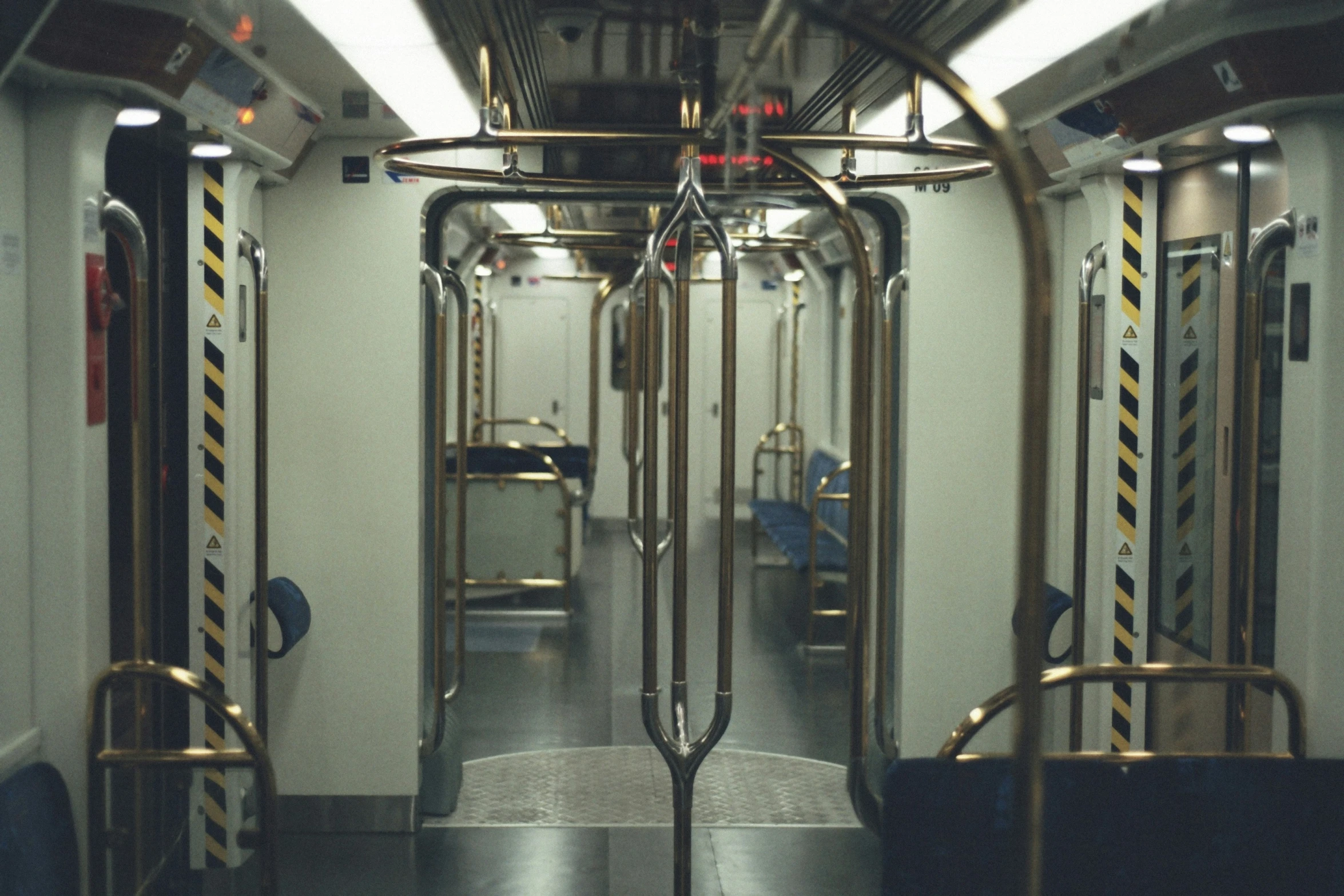 a po taken inside a public transportation car