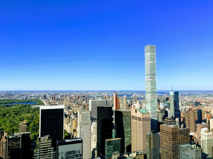 a view of new york city from the top of rockefeller tower