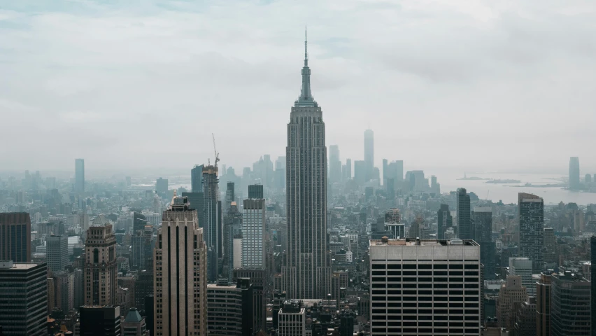 the city skyline with tall buildings in it