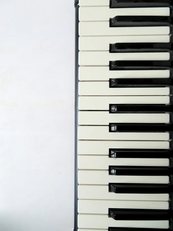 a piano is shown with the keys of black and white