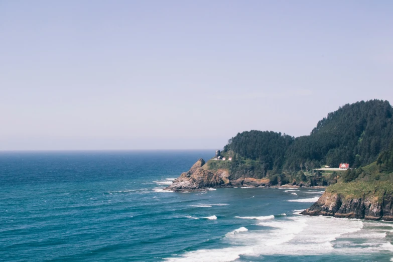 an aerial view of a beach and coastline