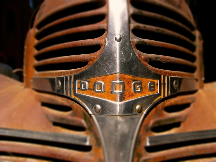 the hood grill and grilles of an old model ford truck