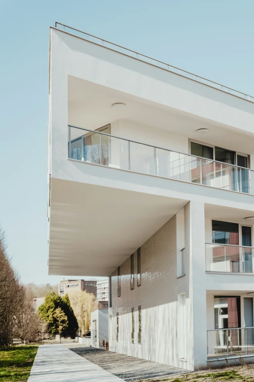 an architectural building has balconies and balconies on them