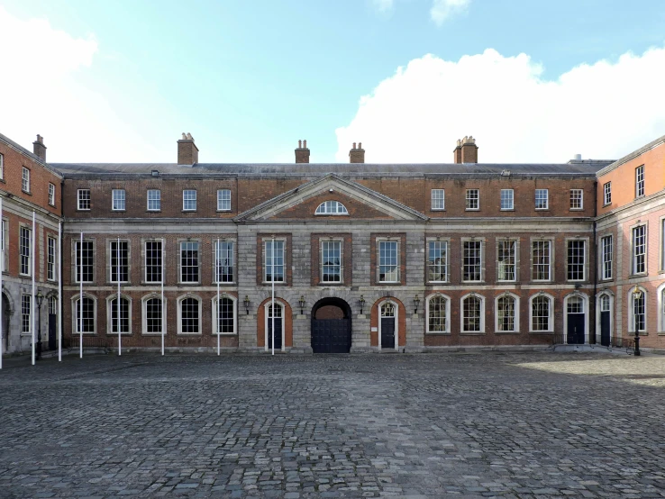 the outside of a castle like building with windows