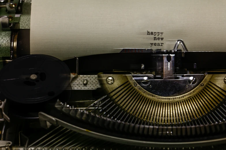 the top of the old typewriter has black keys