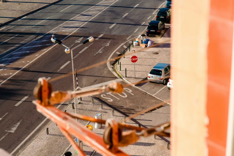 an aerial s of cars on a street