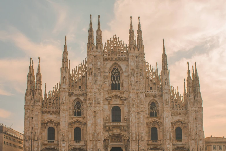 a gothic church in a european city