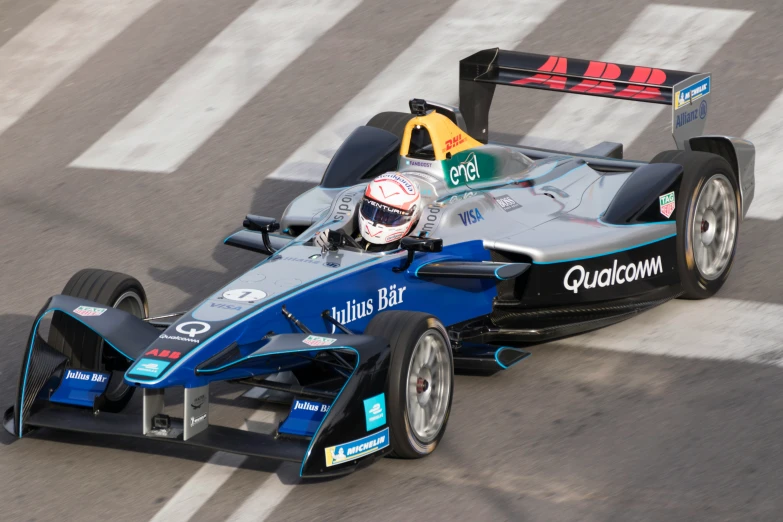 a car in the racing of a formula race