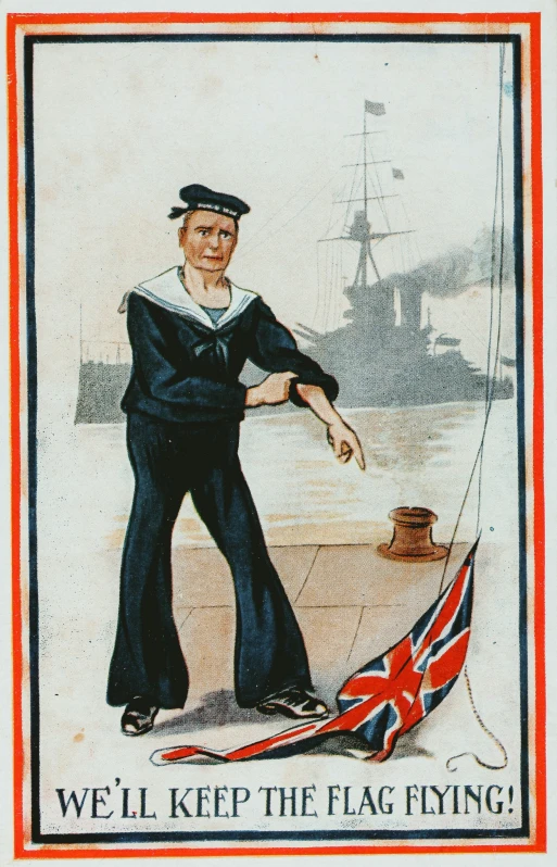 a british navy sailor on the deck of a ship