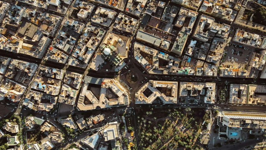 an aerial view of streets from above