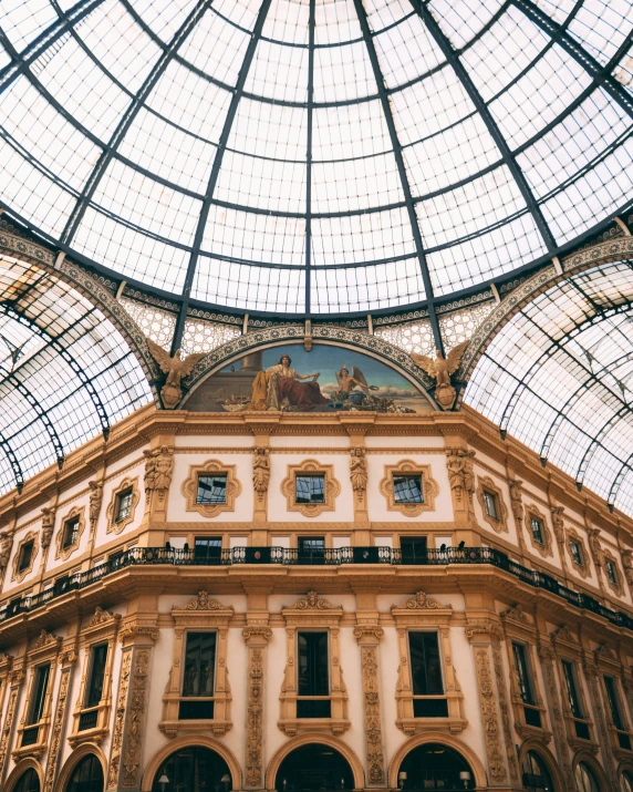 the inside of a building with lots of windows