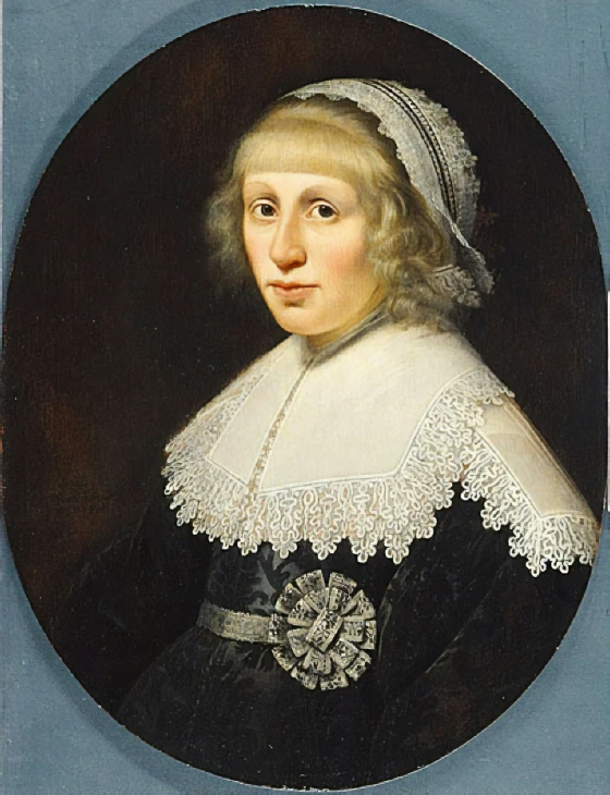 a painting of a woman with white hair