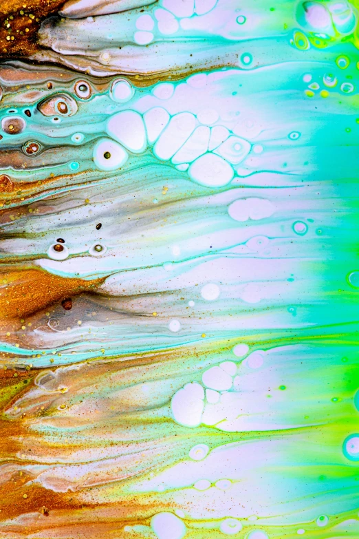 the top of a cell phone shows green, orange and yellow bubbles