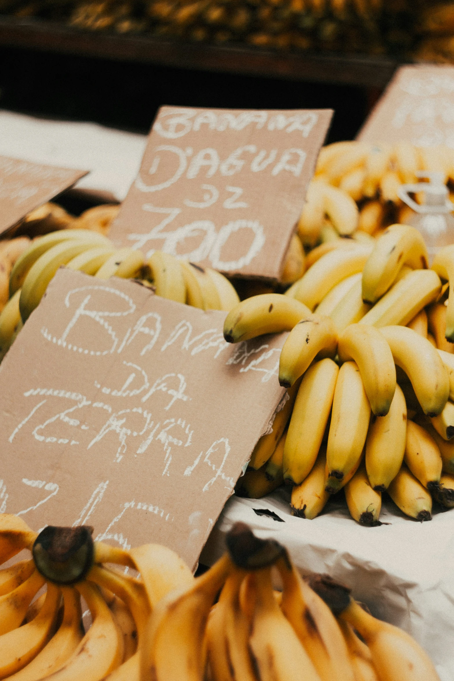 bananas for sale at a market in spain