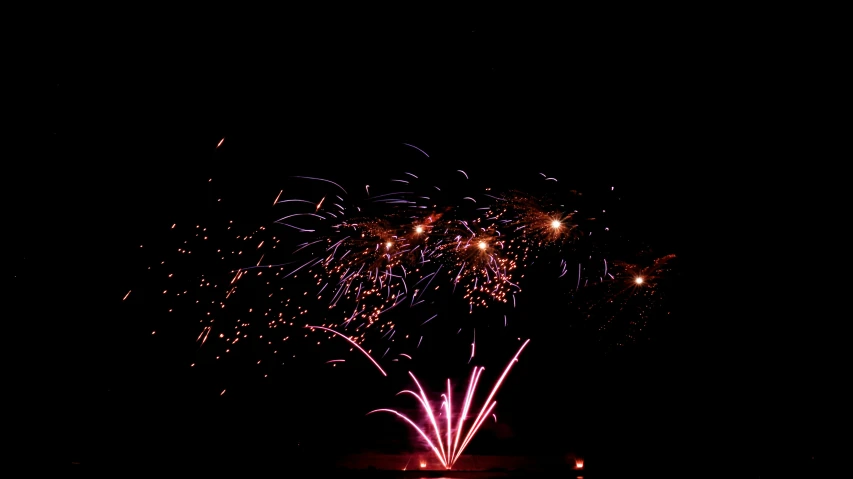 brightly colored fireworks in the dark night sky