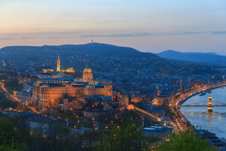 a view of a city with many lights