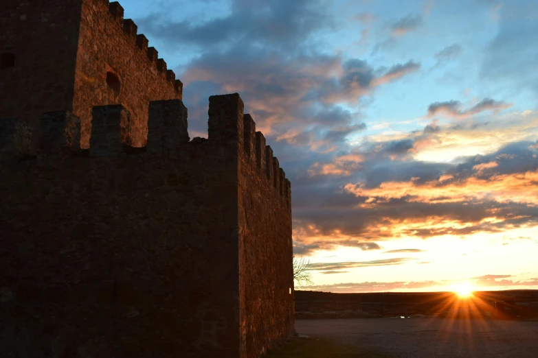 there is a castle with a window at the top