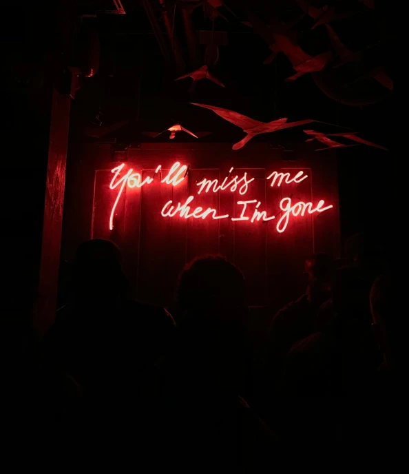 a neon sign that reads you'll miss me when i'm gone