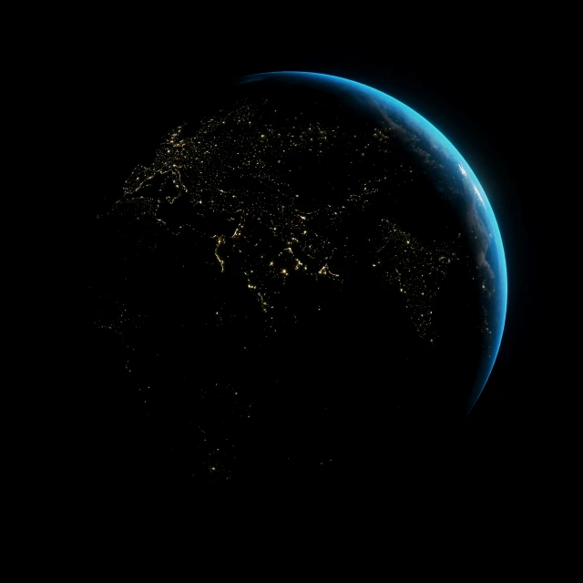 a space ship floating next to an earth