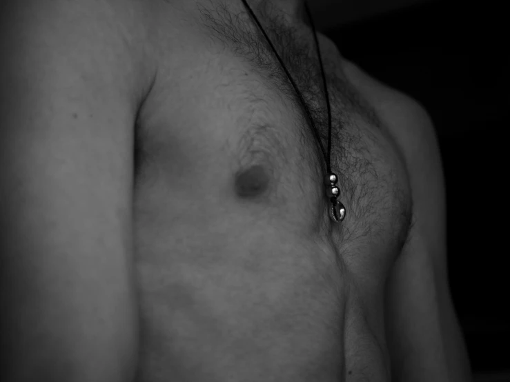 closeup of a man with  without a shirt