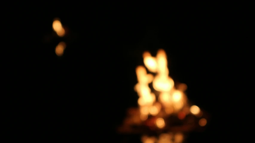 a large group of lit candles are displayed in the dark