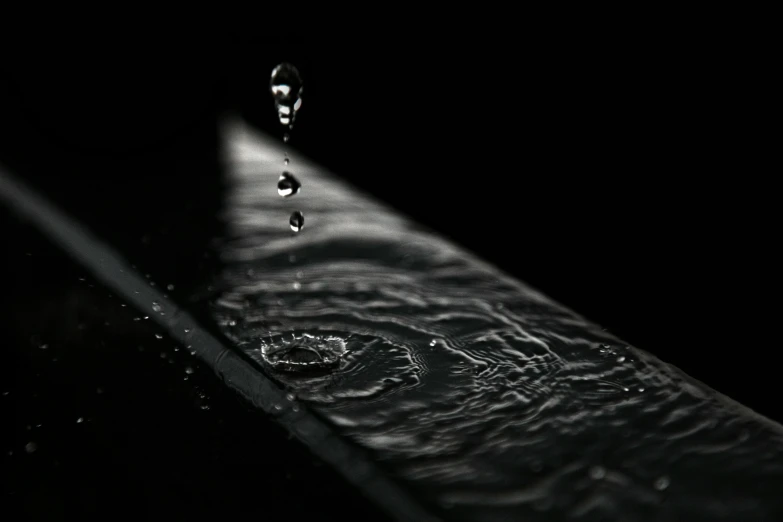 a po of a single water drop in a pool