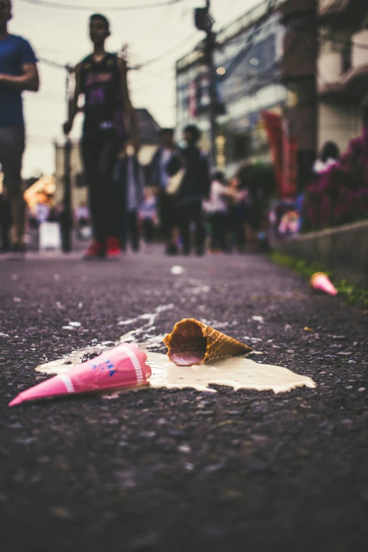 the street near where the people are walking on