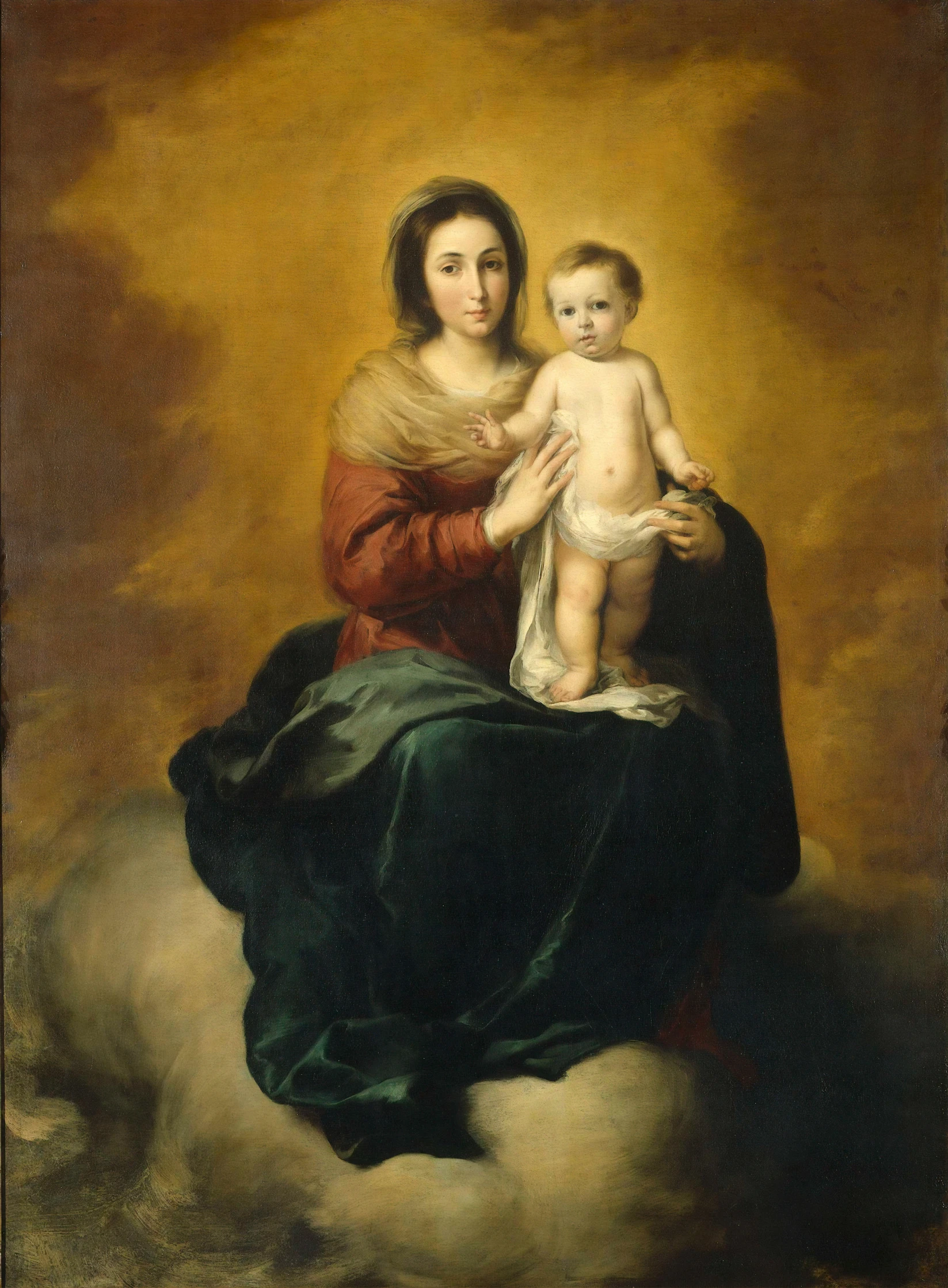 a painting of a mother with a baby