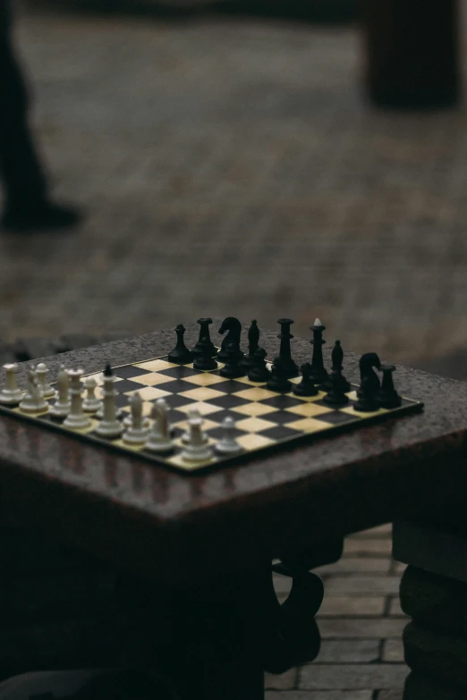 a closeup po of a chess board