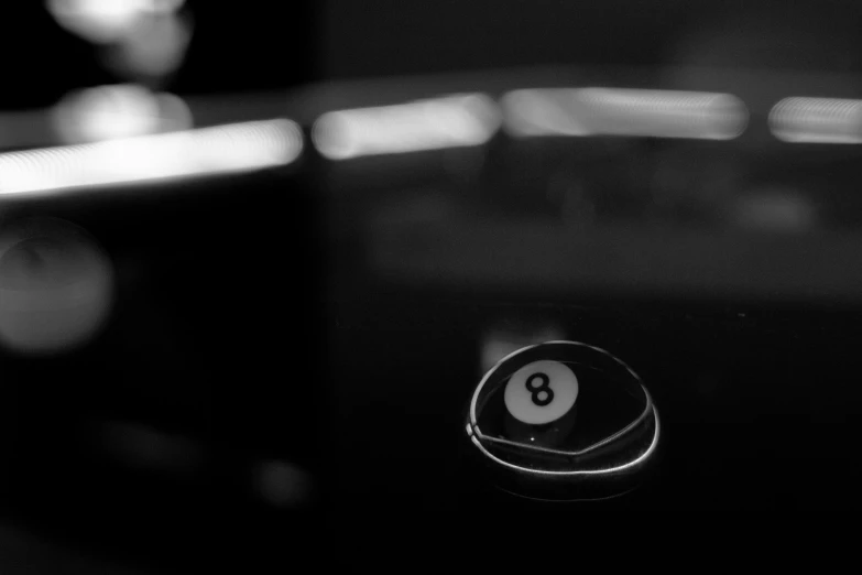 a black and white pograph of the eight ball