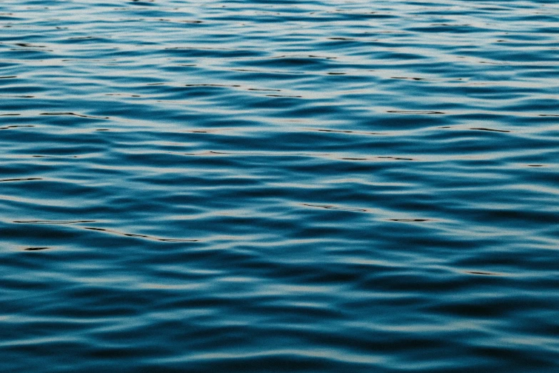 the dark blue water surface is made from ripples of the water