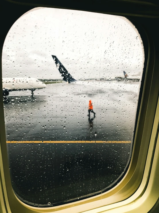 a window view of the air plane at airport