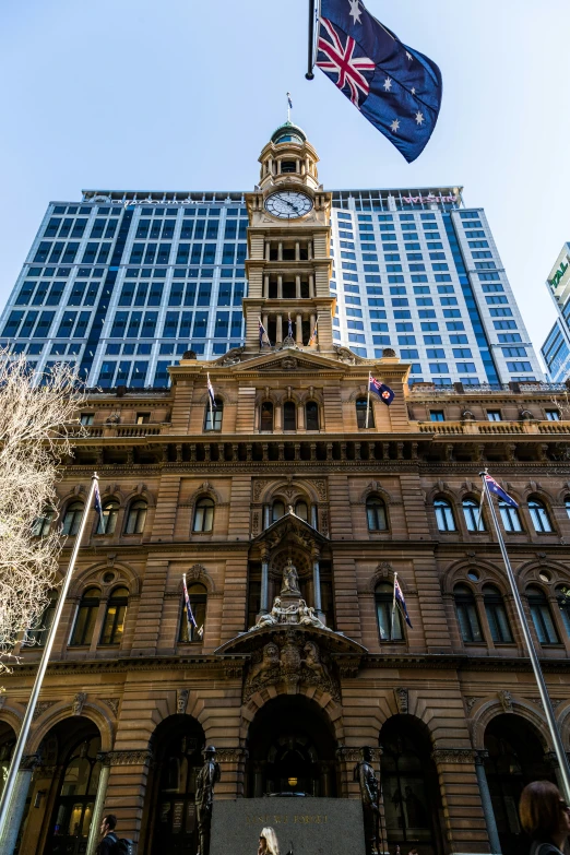 the building has an australian flag flying above it