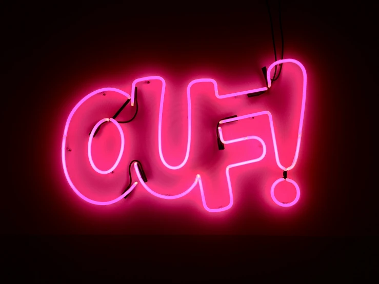 neon sign with word that says fuo