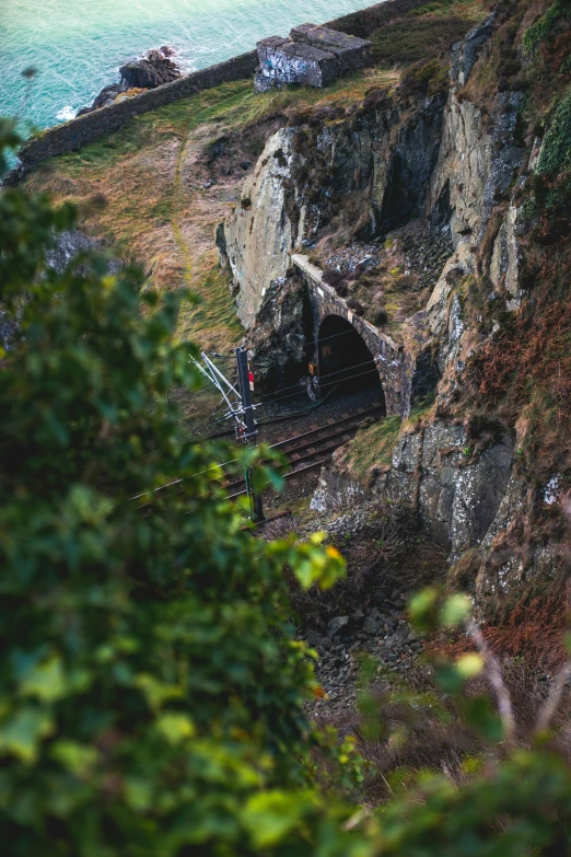 an image of a very narrow mountain side