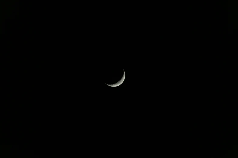 the crescent in the dark night sky