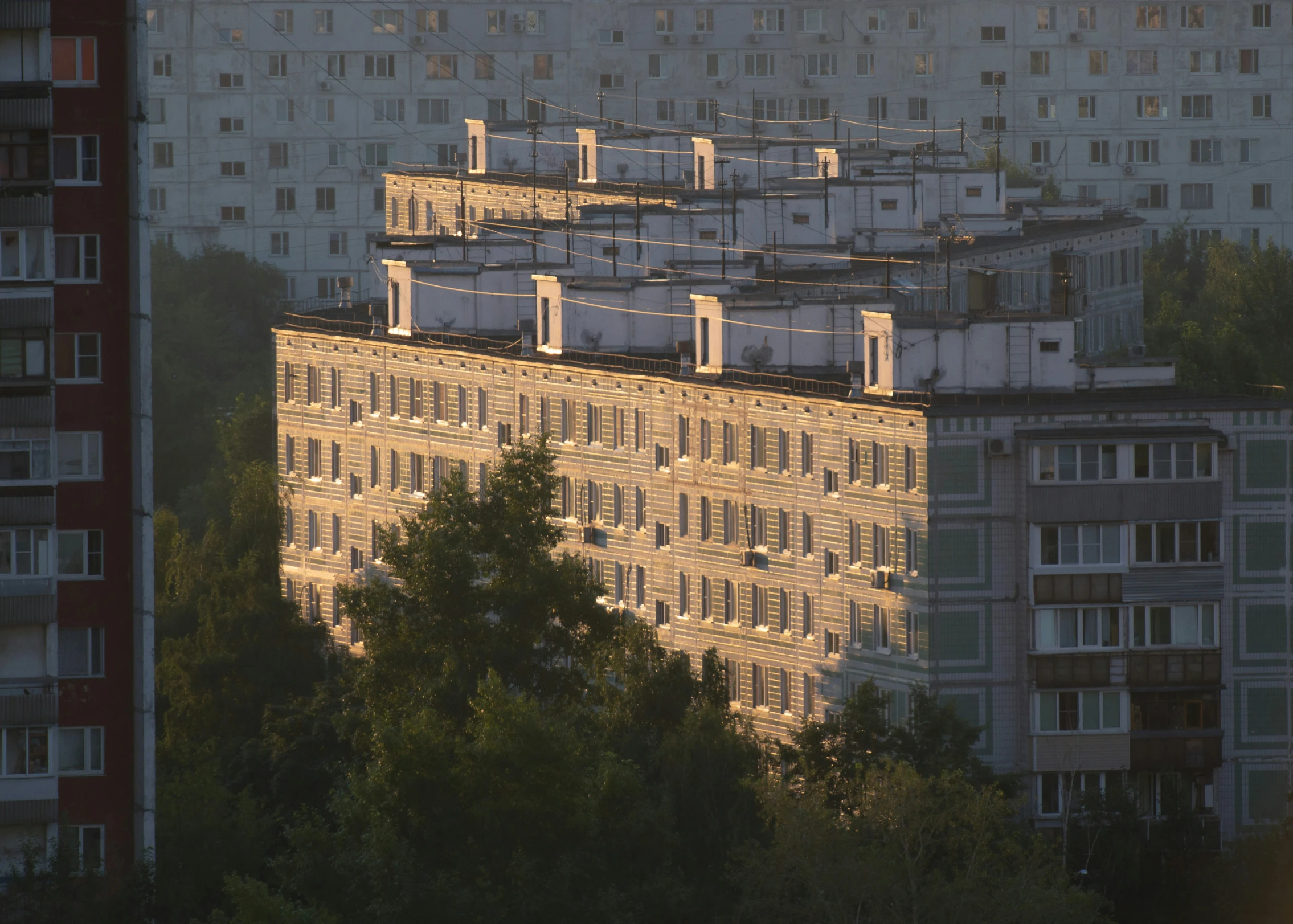 a tall building with several windows on it