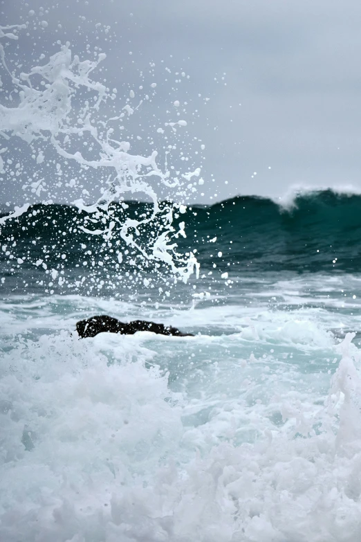 a surfer riding the waves in the ocean