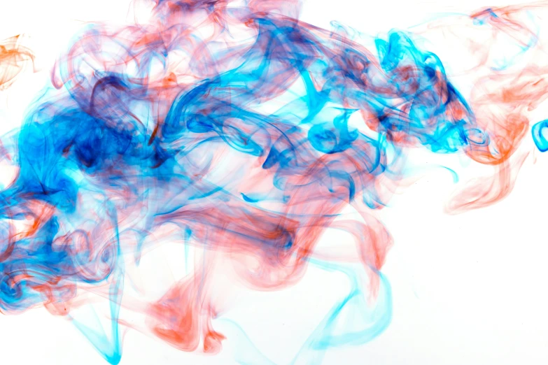 blue and red smoke on white background