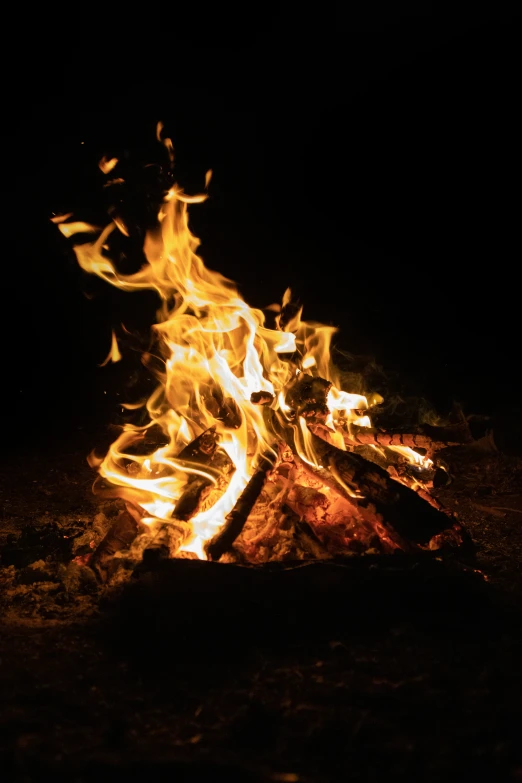 this is an image of a bonfire being lit