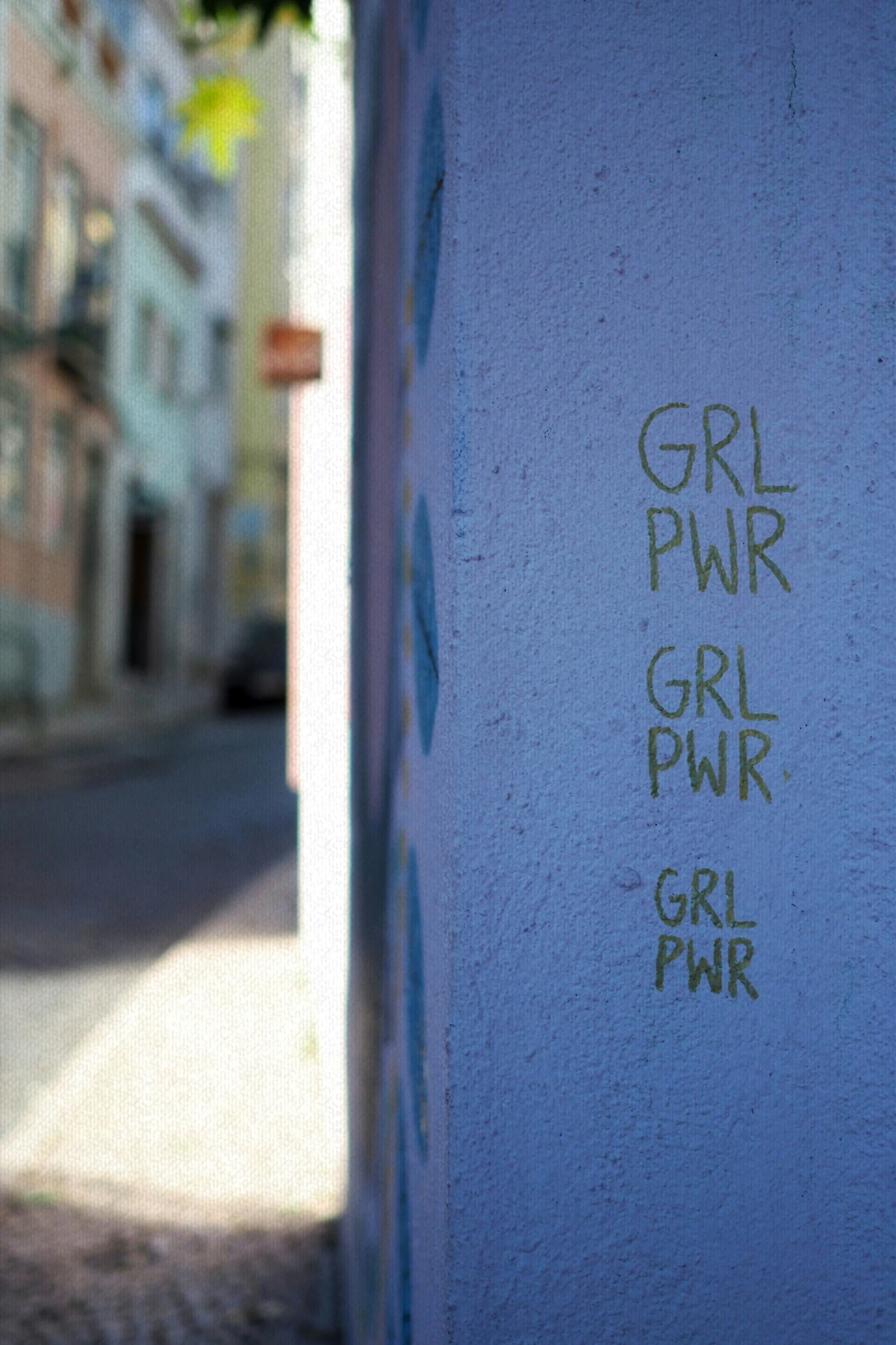 graffiti written on the side of a building