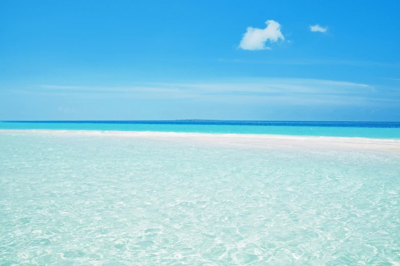 a body of water with a very clear blue sky