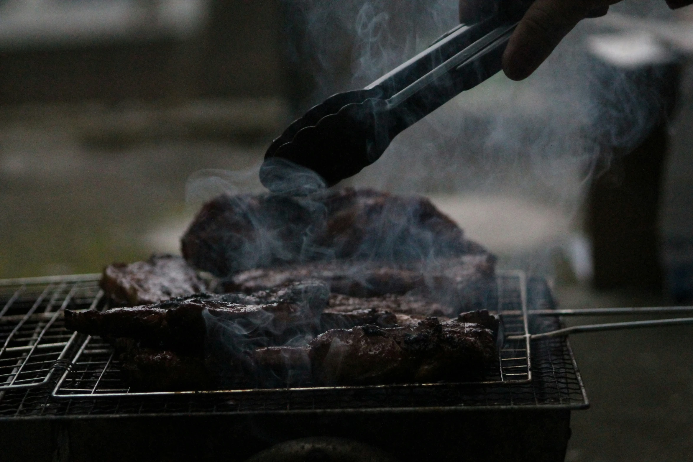 a grill is being used to grill some food