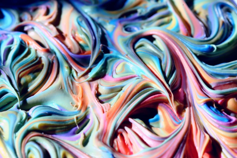 an abstract po of colorful, wavy flowing paint