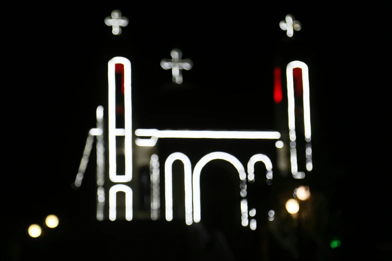 the view of the neon light of a building