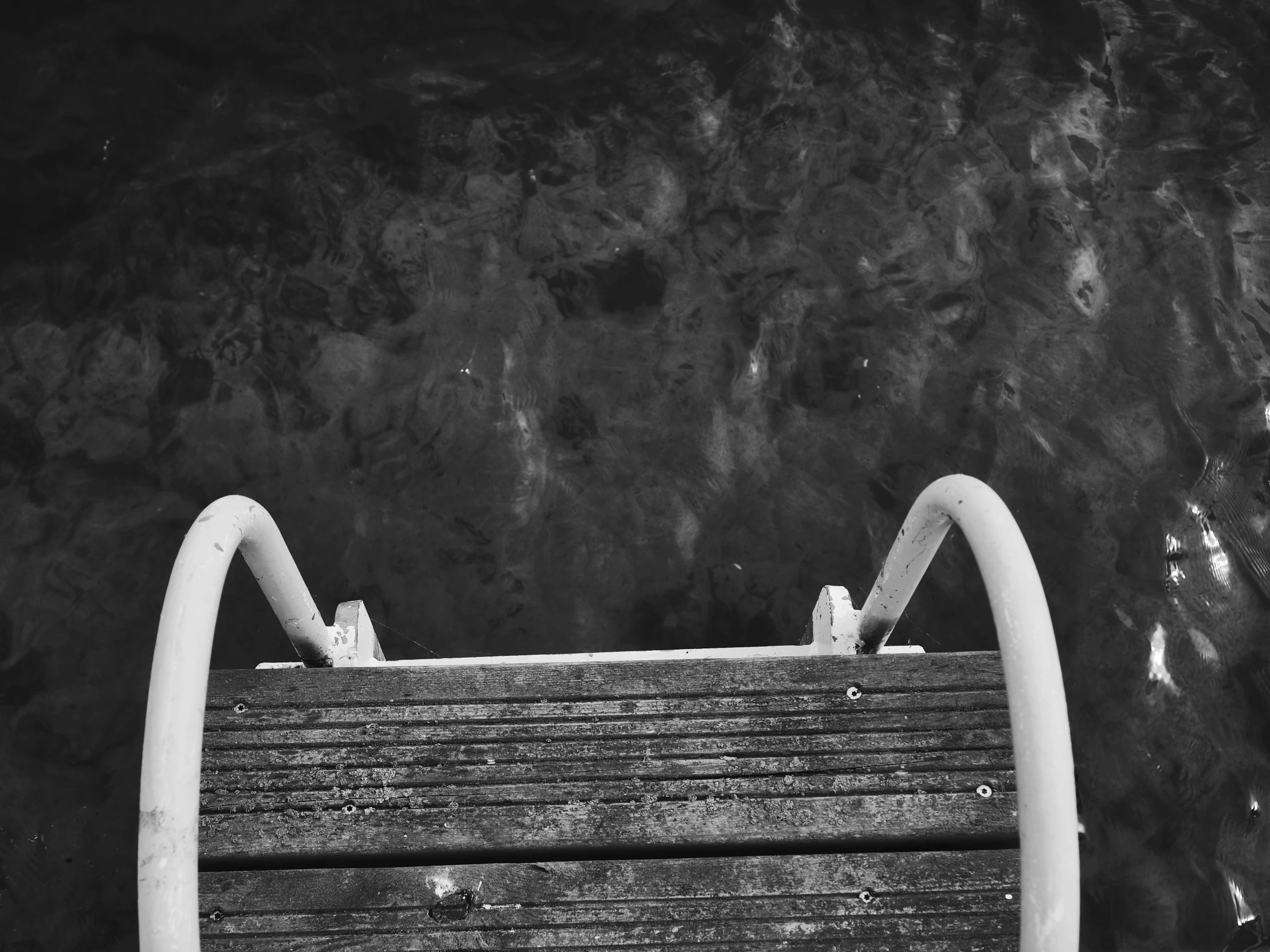 a black and white po of a bench