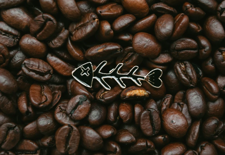the word coffee written over top of coffee beans