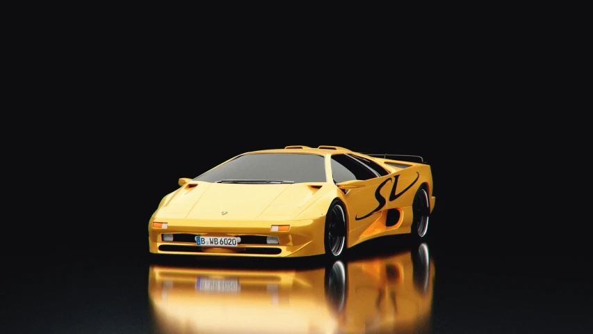 a yellow model of a super car is pictured